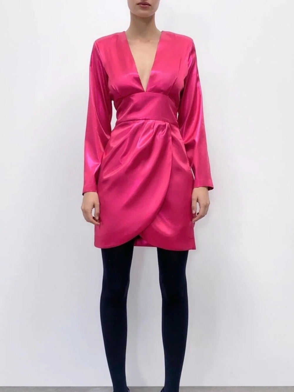 Zara Laminated Fuchsia Pink Mini Dress
Size XS